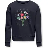 ONLY GIRLS Sweat-shirt 'KOGRUNA FLOWER' bleu / mélange de couleurs