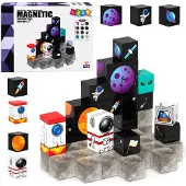 Leantoys Blocs magnétiques "Cosmos 3D" - 50 pièces - Leantoys