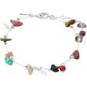 Pilgrim Bracelet 'Here' olive / violet / framboise / argent