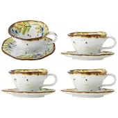 Bloomingville Ensemble de 4 tasses et soucoupes Savina