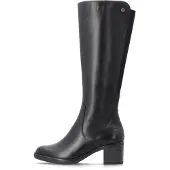 Remonte Bottes hautes élégantes pour femmes, en cuir de haute qualité, modèle D2A78, taille : 42 EU, couleur : noir