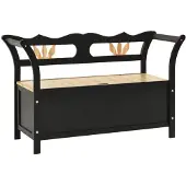 vidaXL Banc Noir 107x45x75,5 cm Bois de sapin solide