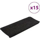 vidaXL Tapis d'escalier auto-adhésifs 15 pcs 65x24,5x3,5 cm Anthracite