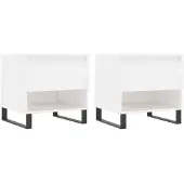 vidaXL Tables basses 2 pcs. Blanc brillant 50x46x50 cm Bois composite