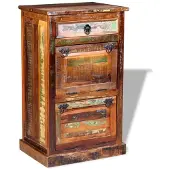 vidaXL Armoire à chaussures 4 couches avec tiroir Bois de récupération