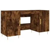 vidaXL Bureau chêne fumé 140x50x75 cm bois composite