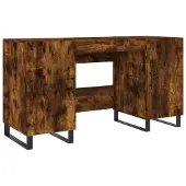 vidaXL Bureau chêne fumé 140x50x75 cm bois composite