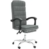 vidaXL Chaise de bureau avec fonction chaise longue tissu gris foncé