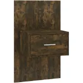 vidaXL Table de chevet murale Chêne fumé