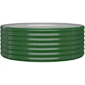 vidaXL Lit surélevé Acier revêtu par poudre 100x100x36 cm Vert