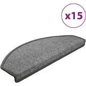 vidaXL Tapis d'escalier 15 pièces 65 x 24 x 4 cm Gris foncé Demi-rond Grand