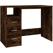 vidaXL Bureau avec tiroirs chêne fumé 102x50x76 cm