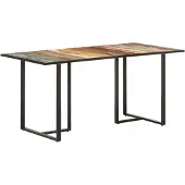 vidaXL Table de salle à manger 160 cm Vieux bois massif