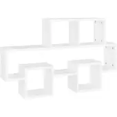 vidaXL Étagère murale forme d'auto Blanc 82x15x51 cm Bois d’ingénierie