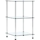 vidaXL Étagère 3 niveaux Transparent 40x40x67 cm Verre trempé