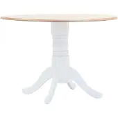 vidaXL Table de salle à manger blanche et brune 106 cm en bois massif d'hévéa