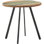 vidaXL Table de salle à manger 80 cm Vieux bois massif