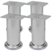 vidaXL 4 x pied de meuble pied de canapé pied de socle chromé rond 120 mm
