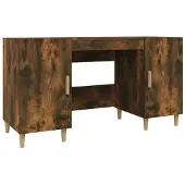 vidaXL Bureau chêne fumé 140x50x75 cm bois composite