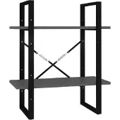 vidaXL Bibliothèque à 2 niveaux Gris 60x30x70 cm bois d'ingénierie