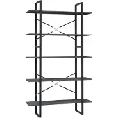 vidaXL Bibliothèque à 5 niveaux Gris 100x30x175 cm Bois de pin