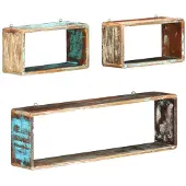 vidaXL Ensemble d'étagère cube 3 pcs Bois solide de récupération