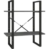 vidaXL Bibliothèque à 2 niveaux Gris 60x30x70 cm Bois de pin massif