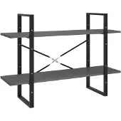 vidaXL Bibliothèque à 2 niveaux Gris 100x30x70 cm Bois de pin massif