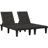 Natur24 Bain de soleil double Noir 155x138x83 cm Polypropylène