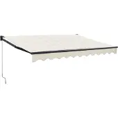 vidaXL Auvent extensible 3x2,5 m tissu et aluminium couleur crème