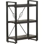 vidaXL Bibliothèque à 3 niveaux 60x30x80 cm Bois de manguier massif
