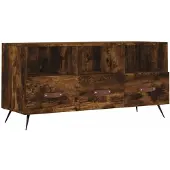 vidaXL Armoire TV chêne fumé 102x36x50 cm Bois composite