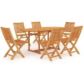 vidaXL Ensemble de jardin 7 pièces teck massif