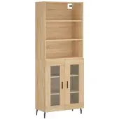 vidaXL Highboard chêne Sonoma 69,5x34x180 cm Matériau dérivé du bois