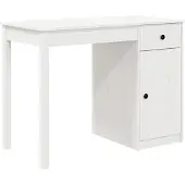 vidaXL Bureau blanc 100x50x75 cm pin massif