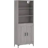 vidaXL Highboard Gris Sonoma 69,5x34x180 cm Matériau dérivé du bois