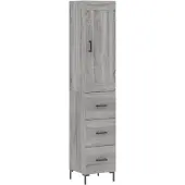 vidaXL Highboard Gris Sonoma 34,5x34x180 cm Matériau dérivé du bois
