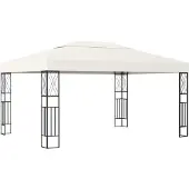 vidaXL Pavillon 3×4 m Crème Tissu