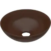 vidaXL Lavabo de salle de bain Céramique Marron Rond146984