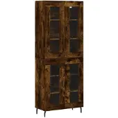 vidaXL Highboard chêne fumé 69,5x34x180 cm bois composite