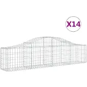 vidaXL Gabions 14 pcs voûtés 200x30x40/60 cm fer galvanisé