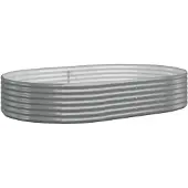 vidaXL Lit surélevé Acier revêtu par poudre 214x140x36 cm Gris