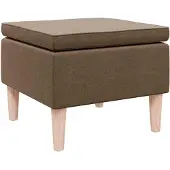 vidaXL Tabouret avec pieds en bois Marron Tissu
