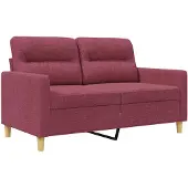 vidaXL Canapé à 2 places Rouge bordeaux 120 cm Tissu