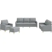 vidaXL Ensemble de canapés 4 pièces avec coussins Tissu gris clair