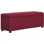 vidaXL Banc avec compartiment de rangement 116 cm Bordeaux Polyester