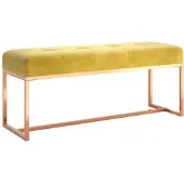 vidaXL Banc Jaune moutarde 110x36x45 cm Velours