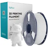 SUNLU Filament PLA mat, blanc – finition mate, diamètre précis de 1,75 mm, poids : 1 kg
