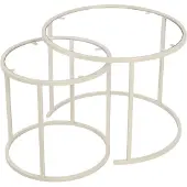 Skye Decor , ensemble de tables gigognes de haute qualité (3 pièces) - Chêne saphir, beige, 100% métal