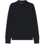 BOSS Cardigan en laine vierge à col polo